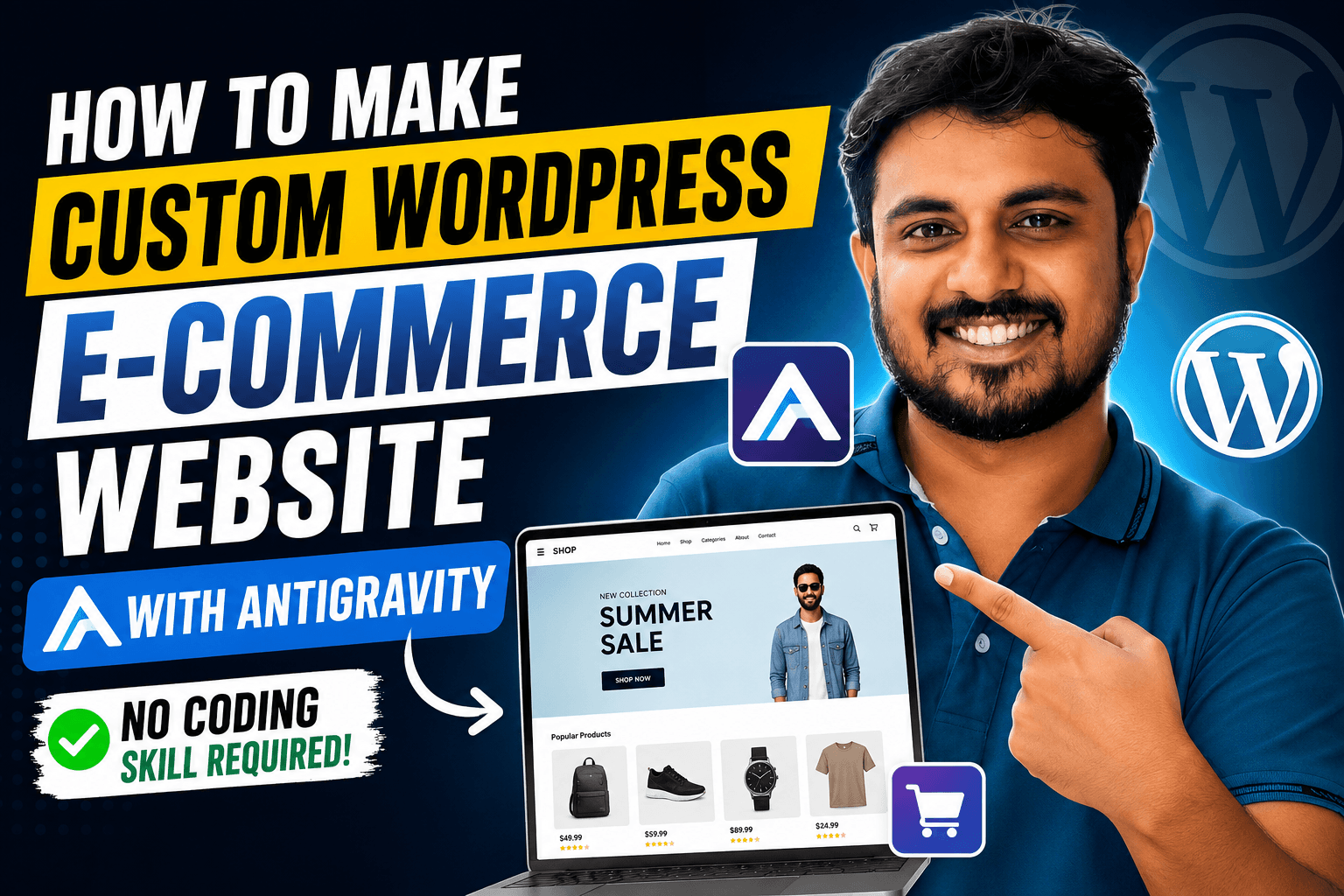 How to make custom wordpress e-commerce website with Antigravity